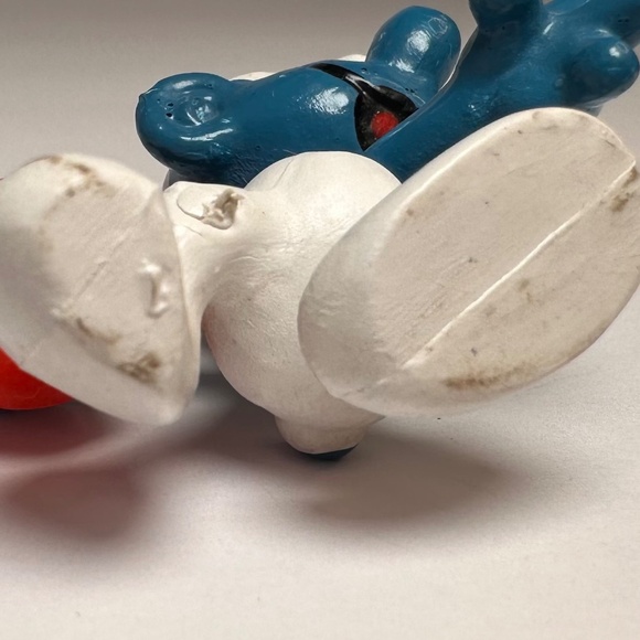 Vintage Bowling Smurf Figurine 1978 Schleich Peyo Made in Germany Smurfs - Picture 6 of 7